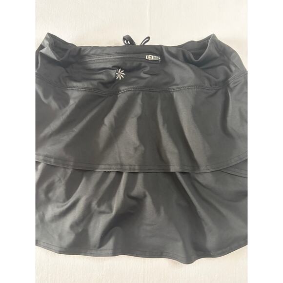 Athleta Tiered Skirt Skort Black Ruffles Built in Shorts Size XS Drawstring - Picture 6 of 10